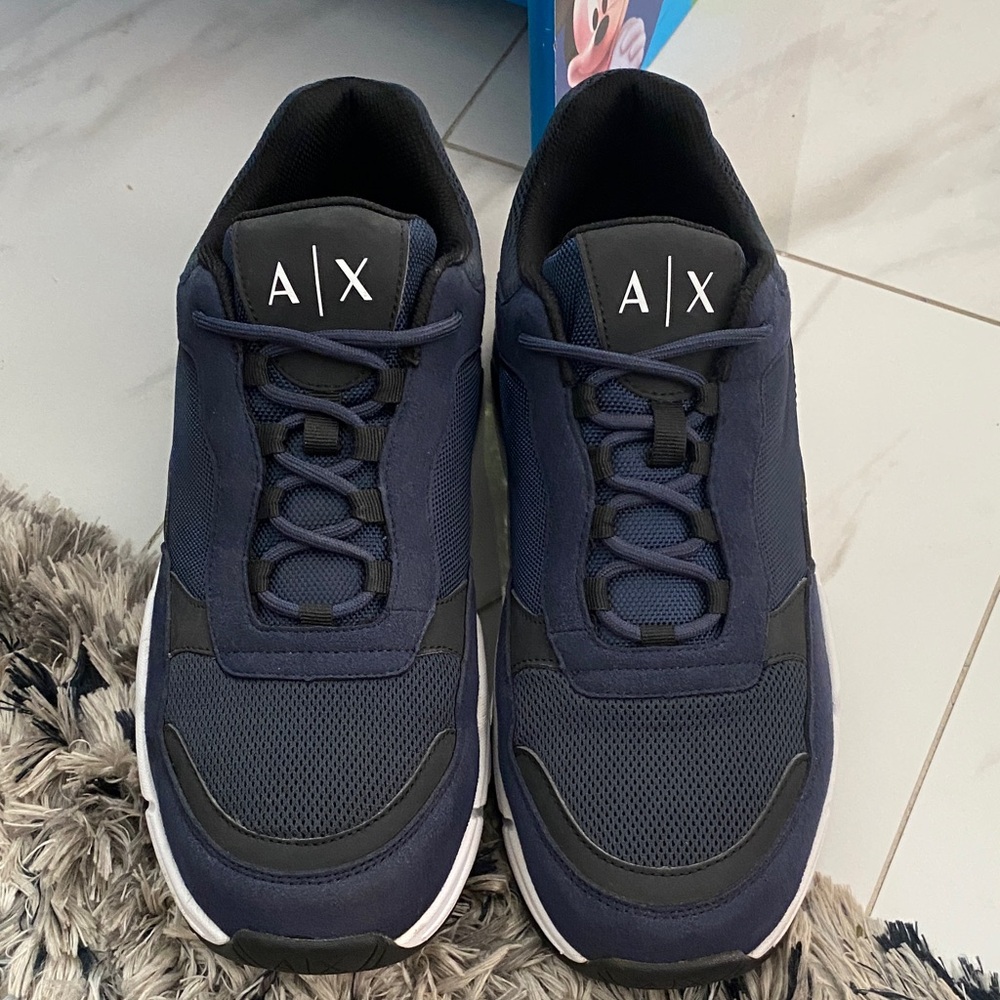 Armani Exchange Dark Blue and Black Sneakers